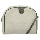 Christian Dior Honeycomb Canvas Shoulder Bag PVC White Gold Auth 141006-1