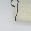 Christian Dior Honeycomb Canvas Shoulder Bag PVC White Gold Auth 141006-14