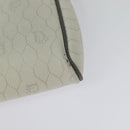 Christian Dior Honeycomb Canvas Shoulder Bag PVC White Gold Auth 141006-10