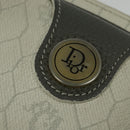 Christian Dior Honeycomb Canvas Shoulder Bag PVC White Gold Auth 141006-17