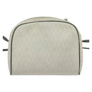 Christian Dior Honeycomb Canvas Shoulder Bag PVC White Gold Auth 141006-2