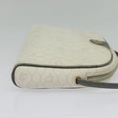 Christian Dior Honeycomb Canvas Shoulder Bag PVC White Gold Auth 141006-4