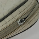 Christian Dior Honeycomb Canvas Shoulder Bag PVC White Gold Auth 141006-7