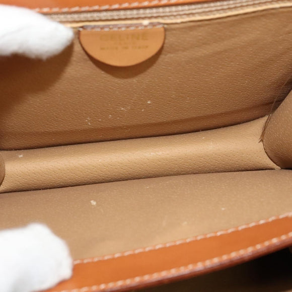CELINE Macadam Canvas Hand Bag PVC 2way Beige Gold Auth 141009