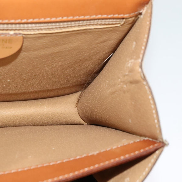 CELINE Macadam Canvas Hand Bag PVC 2way Beige Gold Auth 141009