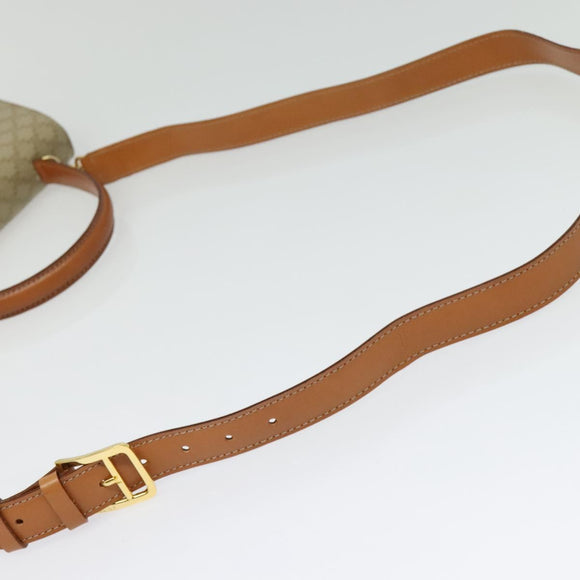 CELINE Macadam Canvas Hand Bag PVC 2way Beige Gold Auth 141009