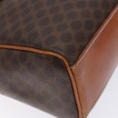 CELINE Macadam Canvas Hand Bag PVC Leather Brown Gold Auth 141010-14