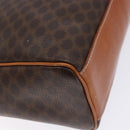 CELINE Macadam Canvas Hand Bag PVC Leather Brown Gold Auth 141010-16