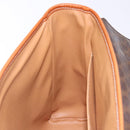 CELINE Macadam Canvas Hand Bag PVC Leather Brown Gold Auth 141010-19