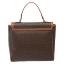 CELINE Macadam Canvas Hand Bag PVC Leather Brown Gold Auth 141010-2