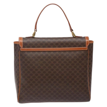CELINE Macadam Canvas Hand Bag PVC Leather Brown Gold Auth 141010 - 0
