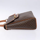 CELINE Macadam Canvas Hand Bag PVC Leather Brown Gold Auth 141010-4