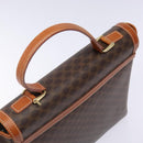 CELINE Macadam Canvas Hand Bag PVC Leather Brown Gold Auth 141010-6