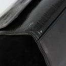 CELINE Trapeze Hand Bag Leather 2way Black Gold Auth 141011-17
