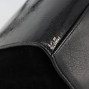 CELINE Trapeze Hand Bag Leather 2way Black Gold Auth 141011-19