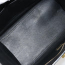 CELINE Trapeze Hand Bag Leather 2way Black Gold Auth 141011-23