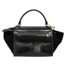 CELINE Trapeze Hand Bag Leather 2way Black Gold Auth 141011-2