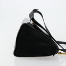 CELINE Trapeze Hand Bag Leather 2way Black Gold Auth 141011-3