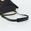 CELINE Trapeze Hand Bag Leather 2way Black Gold Auth 141011-15