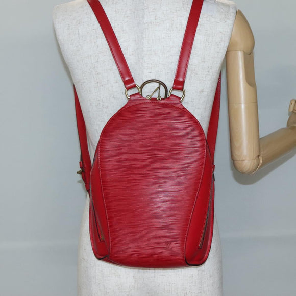 LOUIS VUITTON Epi Mabillon Backpack Castilian Red M52237 LV Auth 141017