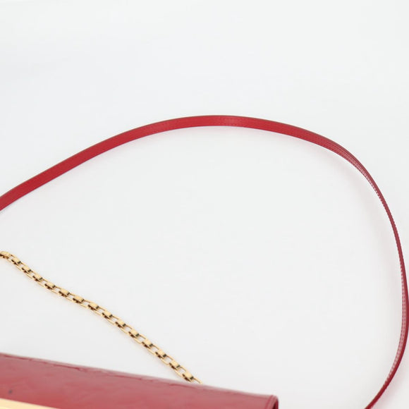 LOUIS VUITTON Vernis Clutch Ana Clutch Bag Rose Andian M90092 LV Auth 141020