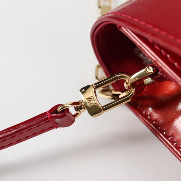 LOUIS VUITTON Vernis Clutch Ana Clutch Bag Rose Andian M90092 LV Auth 141020