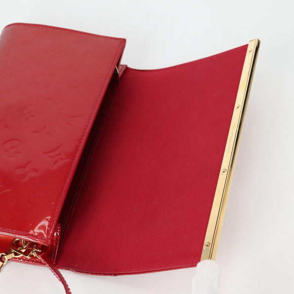 LOUIS VUITTON Vernis Clutch Ana Clutch Bag Rose Andian M90092 LV Auth 141020