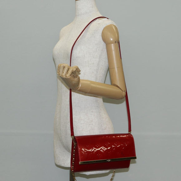 LOUIS VUITTON Vernis Clutch Ana Clutch Bag Rose Andian M90092 LV Auth 141020