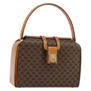 CELINE Macadam Canvas Hand Bag PVC Brown Gold Auth 141027-1