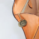 CELINE Macadam Canvas Hand Bag PVC Brown Gold Auth 141027-9