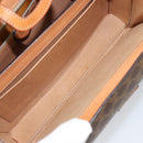 CELINE Macadam Canvas Hand Bag PVC Brown Gold Auth 141027-22