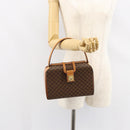 CELINE Macadam Canvas Hand Bag PVC Brown Gold Auth 141027-23