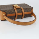 CELINE Macadam Canvas Hand Bag PVC Brown Gold Auth 141027-7