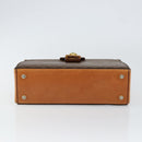 CELINE Macadam Canvas Hand Bag PVC Brown Gold Auth 141027-5