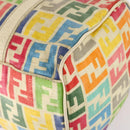 FENDI Zucca Canvas Boston Bag PVC 2way Multicolor Gold Auth 141028-14