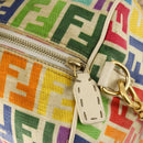 FENDI Zucca Canvas Boston Bag PVC 2way Multicolor Gold Auth 141028-17