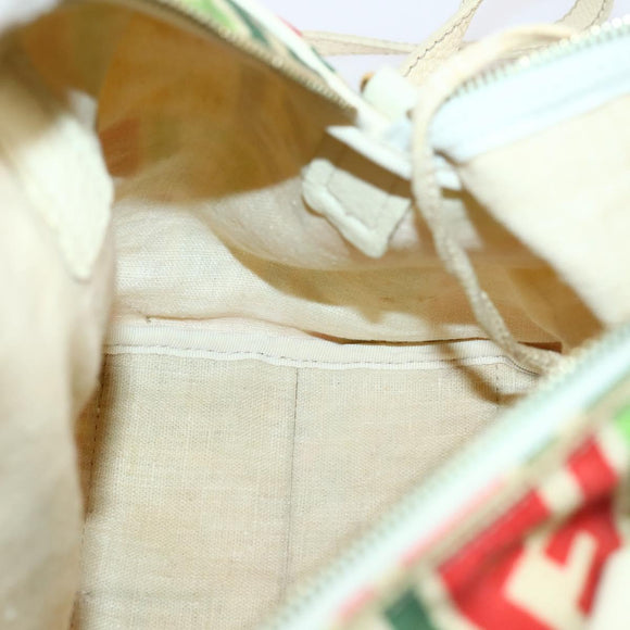 FENDI Zucca Canvas Boston Bag PVC 2way Multicolor Gold Auth 141028