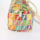 FENDI Zucca Canvas Boston Bag PVC 2way Multicolor Gold Auth 141028-5
