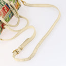 FENDI Zucca Canvas Boston Bag PVC 2way Multicolor Gold Auth 141028-7