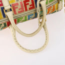 FENDI Zucca Canvas Boston Bag PVC 2way Multicolor Gold Auth 141028-9