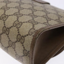 GUCCI GG Supreme Web Sherry Line Clutch Bag PVC Beige Gold 89 01 030 Auth 141030-15