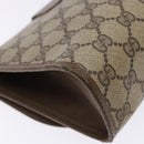 GUCCI GG Supreme Web Sherry Line Clutch Bag PVC Beige Gold 89 01 030 Auth 141030-16