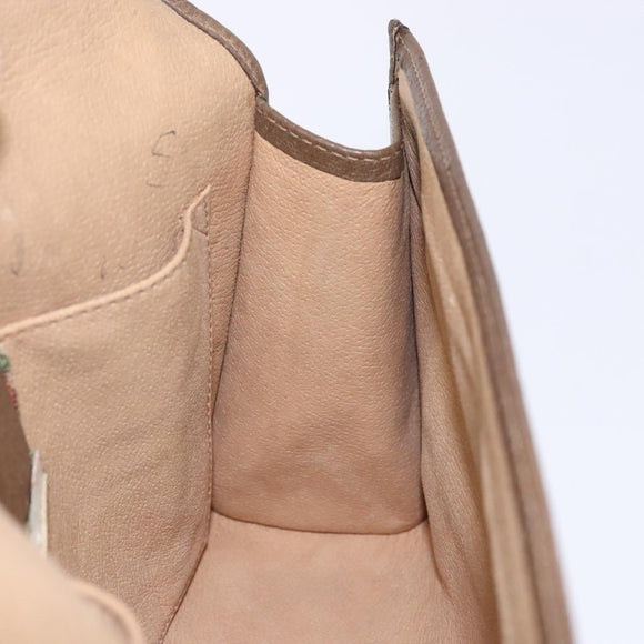 GUCCI GG Supreme Web Sherry Line Clutch Bag PVC Beige Gold 89 01 030 Auth 141030