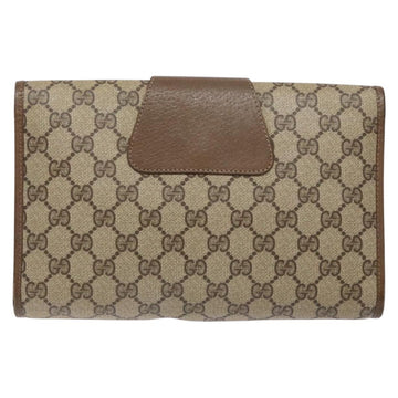 GUCCI GG Supreme Web Sherry Line Clutch Bag PVC Beige Gold 89 01 030 Auth 141030 - 0