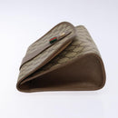 GUCCI GG Supreme Web Sherry Line Clutch Bag PVC Beige Gold 89 01 030 Auth 141030-4
