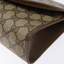GUCCI GG Supreme Web Sherry Line Clutch Bag PVC Beige Gold 89 01 030 Auth 141030-7