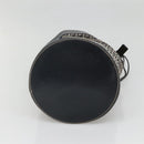 FENDI Zucchino Canvas Shoulder Bag Navy Silver Auth 141032-5