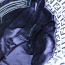 FENDI Zucchino Canvas Shoulder Bag Navy Silver Auth 141032-20