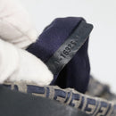 FENDI Zucchino Canvas Shoulder Bag Navy Silver Auth 141032-12