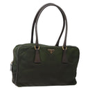 PRADA Shoulder Bag Nylon Green Gold Auth 141035-1